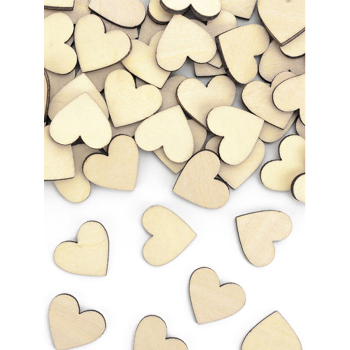 50 houten confettihartjes