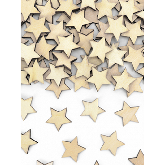 50 houten confettisterren