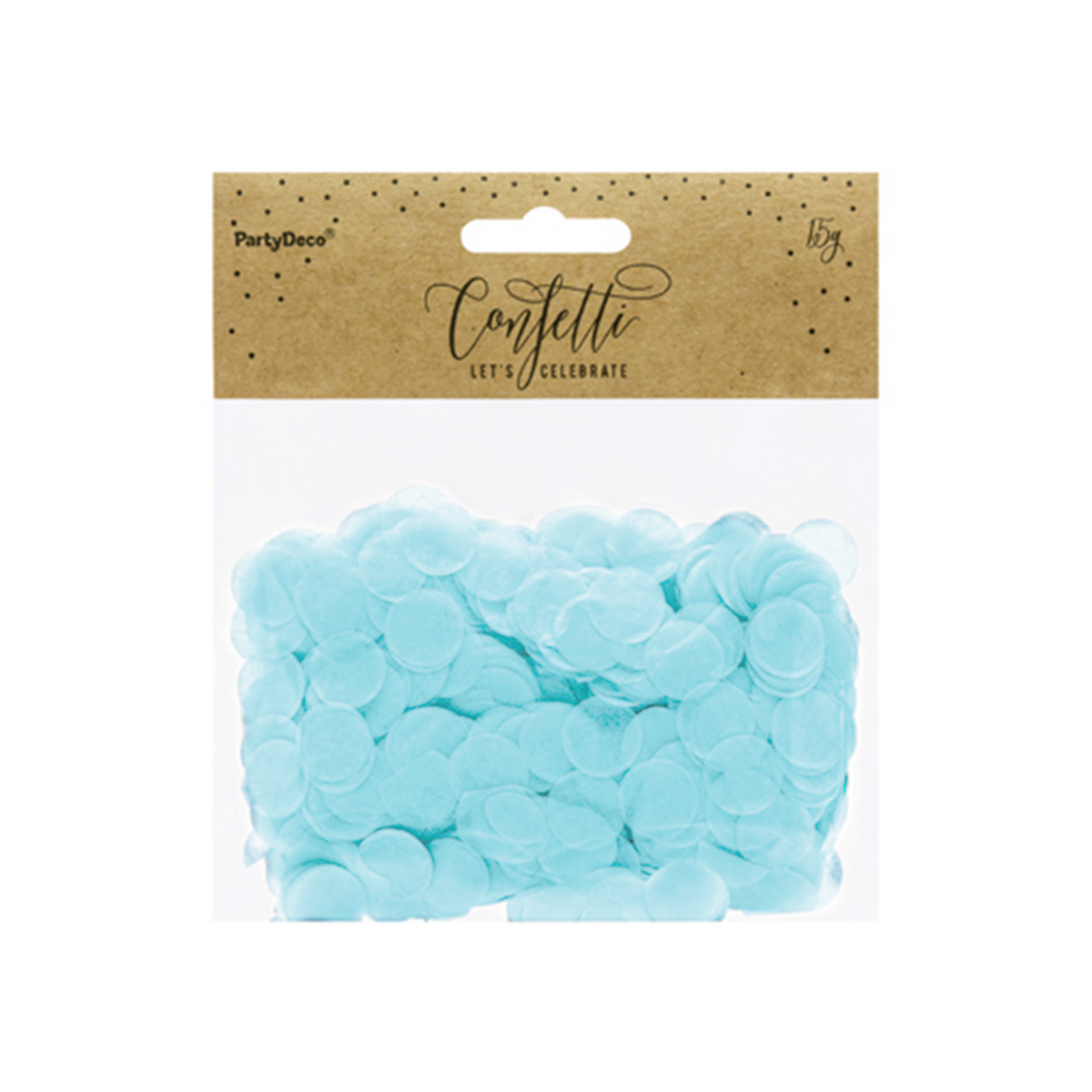 15g papieren confetti - Lichtblauw