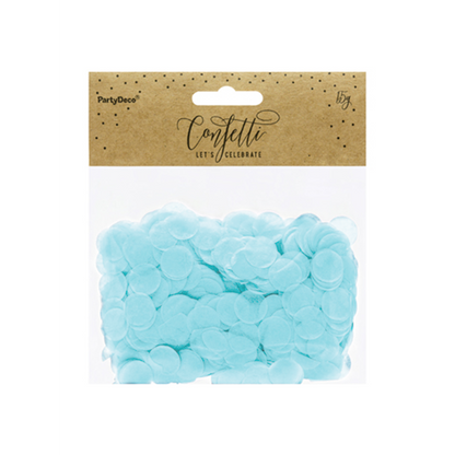 15g papieren confetti - Lichtblauw