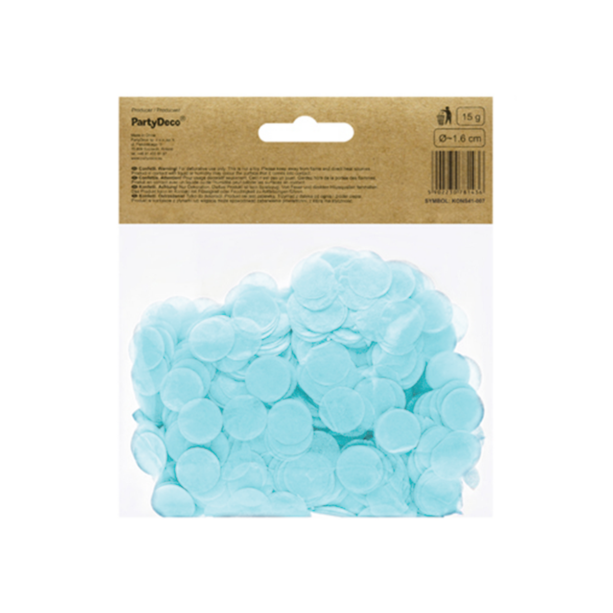 15g papieren confetti - Lichtblauw