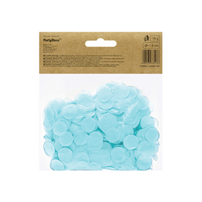 15g papieren confetti - Lichtblauw