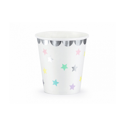 6 kartonnen bekers Trend - 180ml - Unicorn Stars