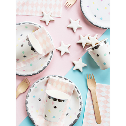 6 kartonnen bekers Trend - 180ml - Unicorn Stars