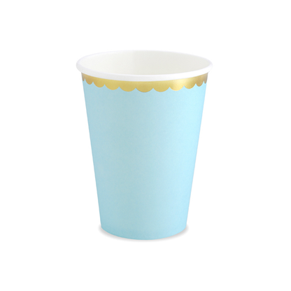 6 Papieren Bekers Trend - 220ml - Pastel Lichtblauw