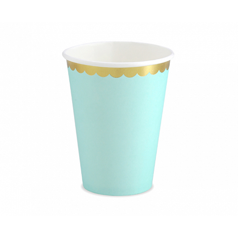 6 kartonnen bekers Trend - 220ml - Pastel Mint