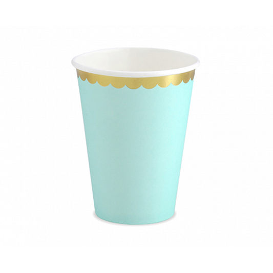 6 kartonnen bekers Trend - 220ml - Pastel Mint