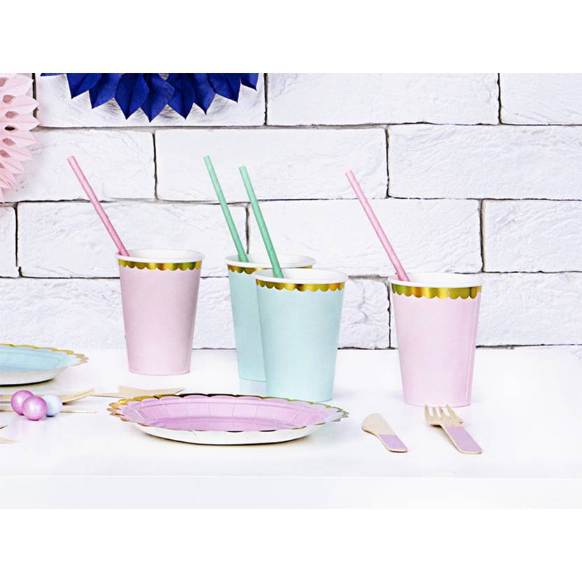 6 kartonnen bekers Trend - 220ml - Pastel Mint