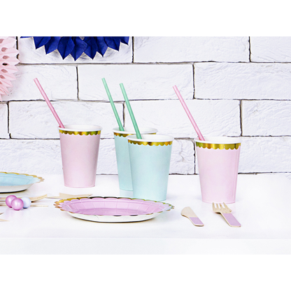 6 kartonnen bekers Trend - 220ml - Pastel Mint
