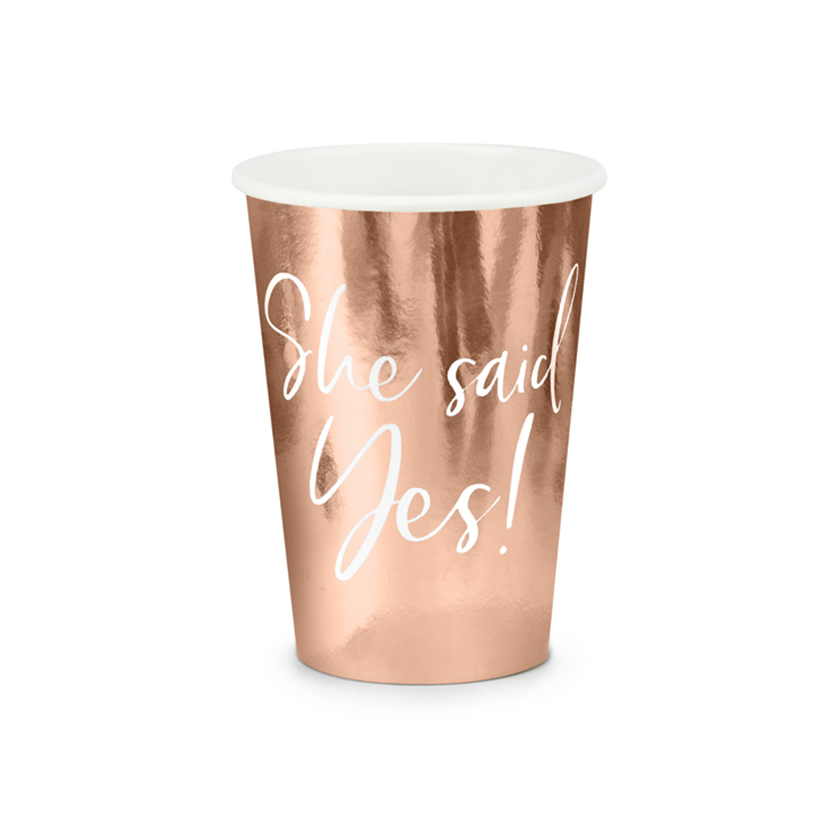 6 kartonnen bekers Trend - 220ml - She said Yes