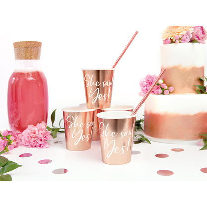 6 kartonnen bekers Trend - 220ml - She said Yes