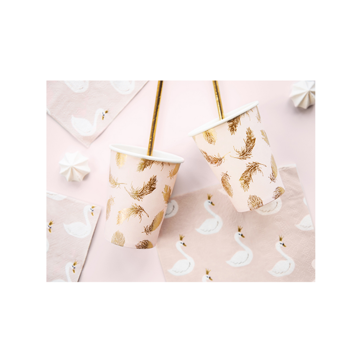 6 Kartonnen Bekers Trend - 220ml - Lovely Swan