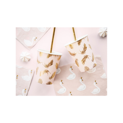 6 Kartonnen Bekers Trend - 220ml - Lovely Swan