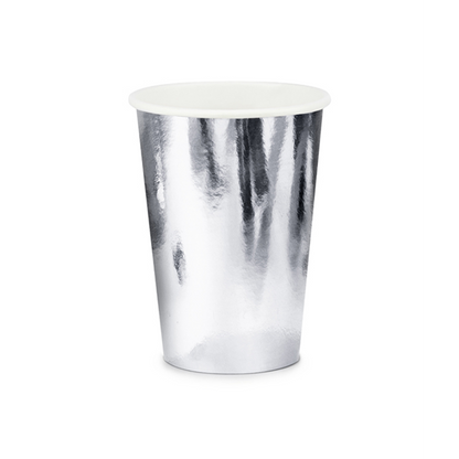 6 kartonnen bekers Trend - 220ml - Zilver