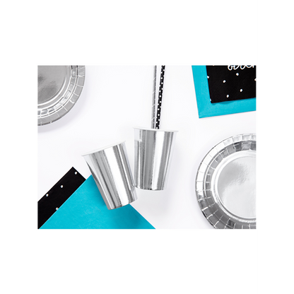 6 kartonnen bekers Trend - 220ml - Zilver