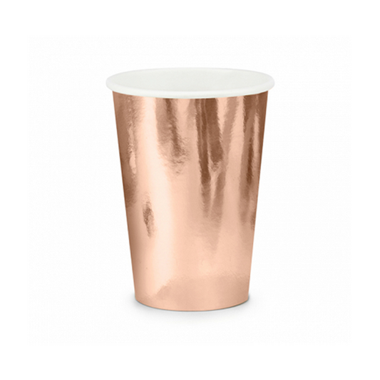 6 kartonnen bekers Trend - 220ml - RoseGoud