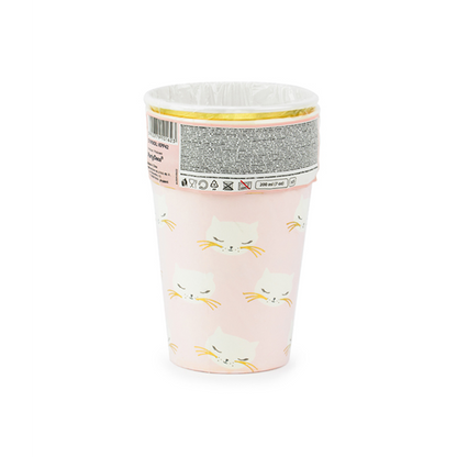 6 Kartonnen bekers Trend - 200ml - Cat