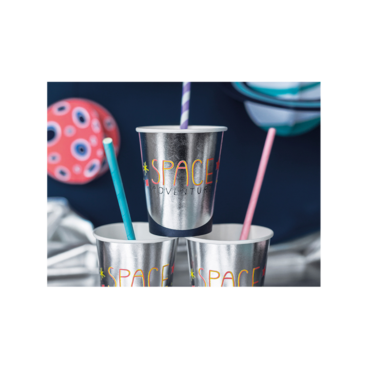 6 papieren bekers Trend - 200ml - Space Party