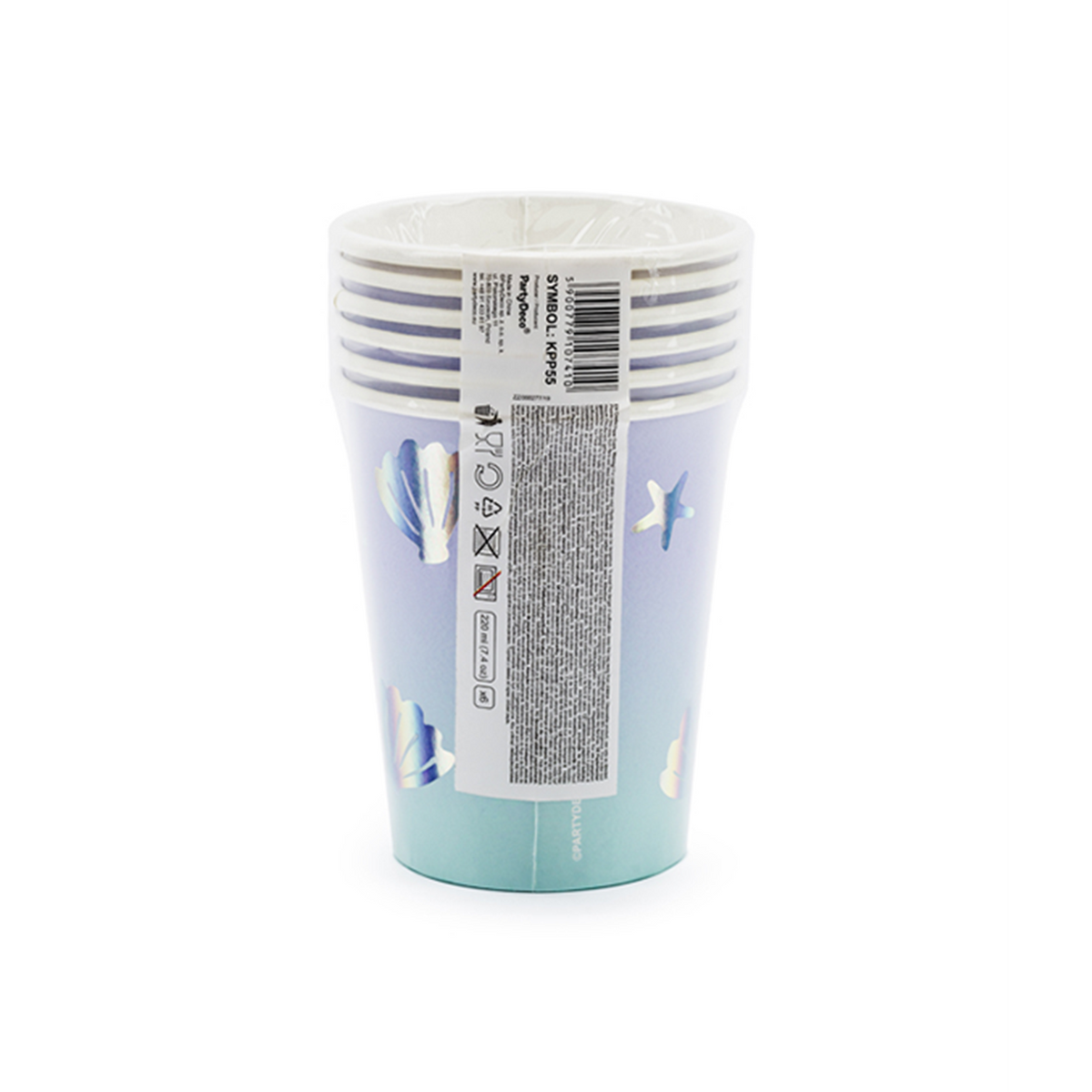 6 papieren bekers Trend - 220ml - Sea Live
