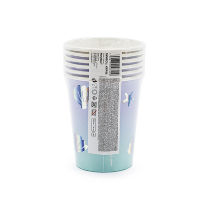6 papieren bekers Trend - 220ml - Sea Live
