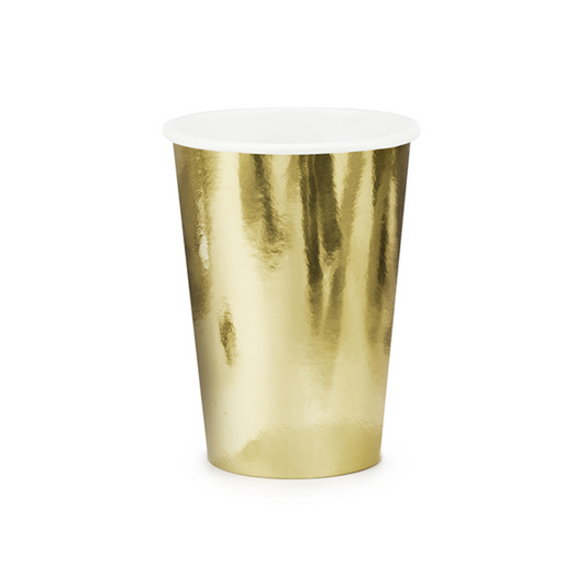 6 kartonnen bekers Trend - 220ml - Goud