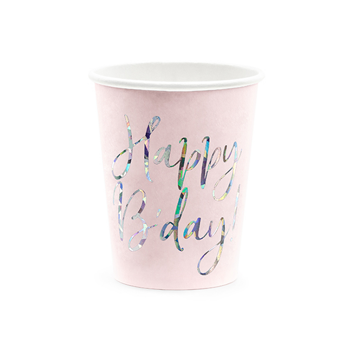 6 kartonnen bekers Trend - 220ml - Happy Birthday Shine