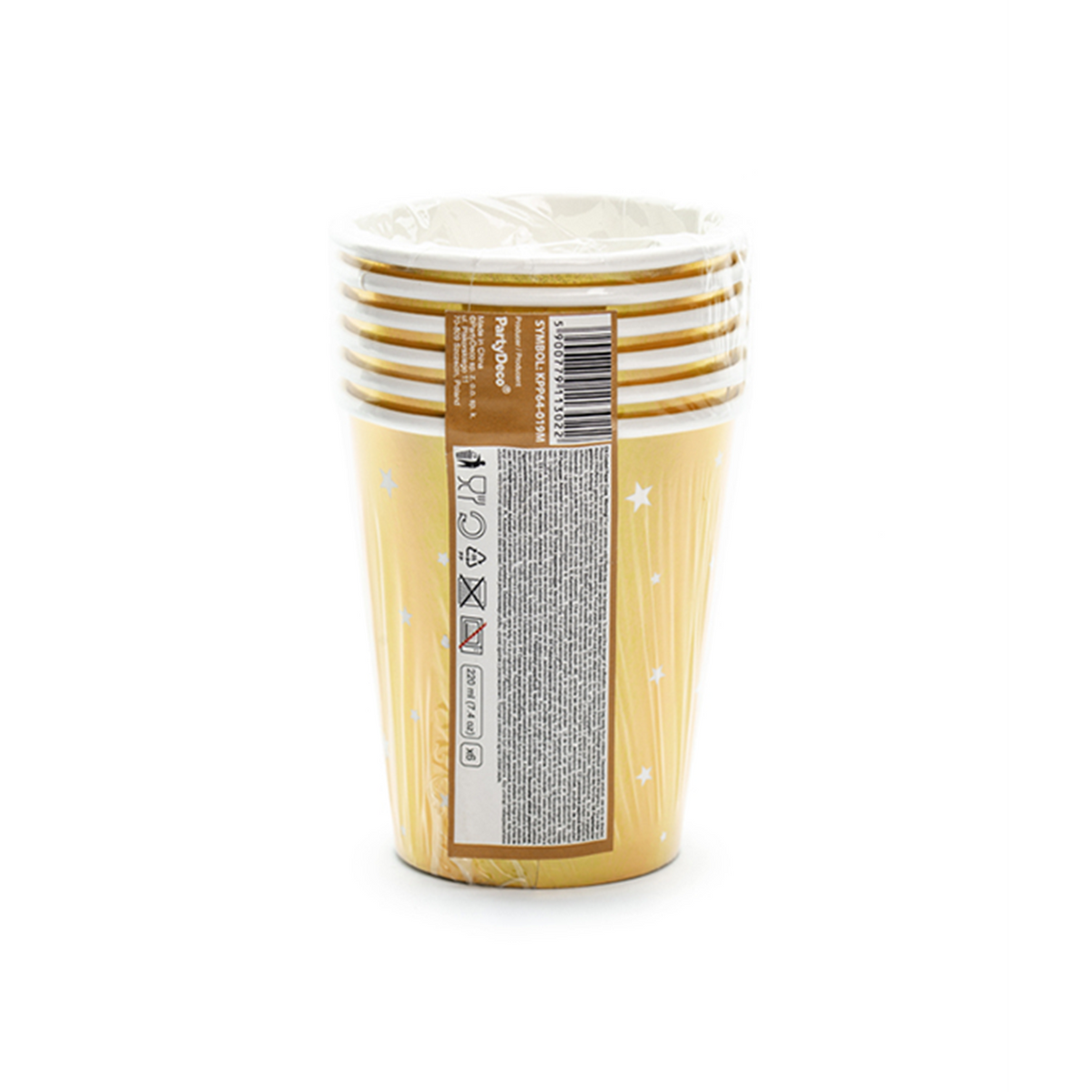 6 kartonnen bekers Trend - 220ml - Happy New Year