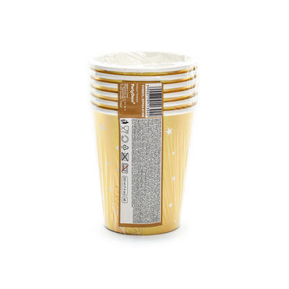 6 kartonnen bekers Trend - 220ml - Happy New Year