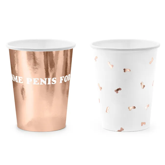 6 papieren bekers - 220ml - Same penis forever - Mix