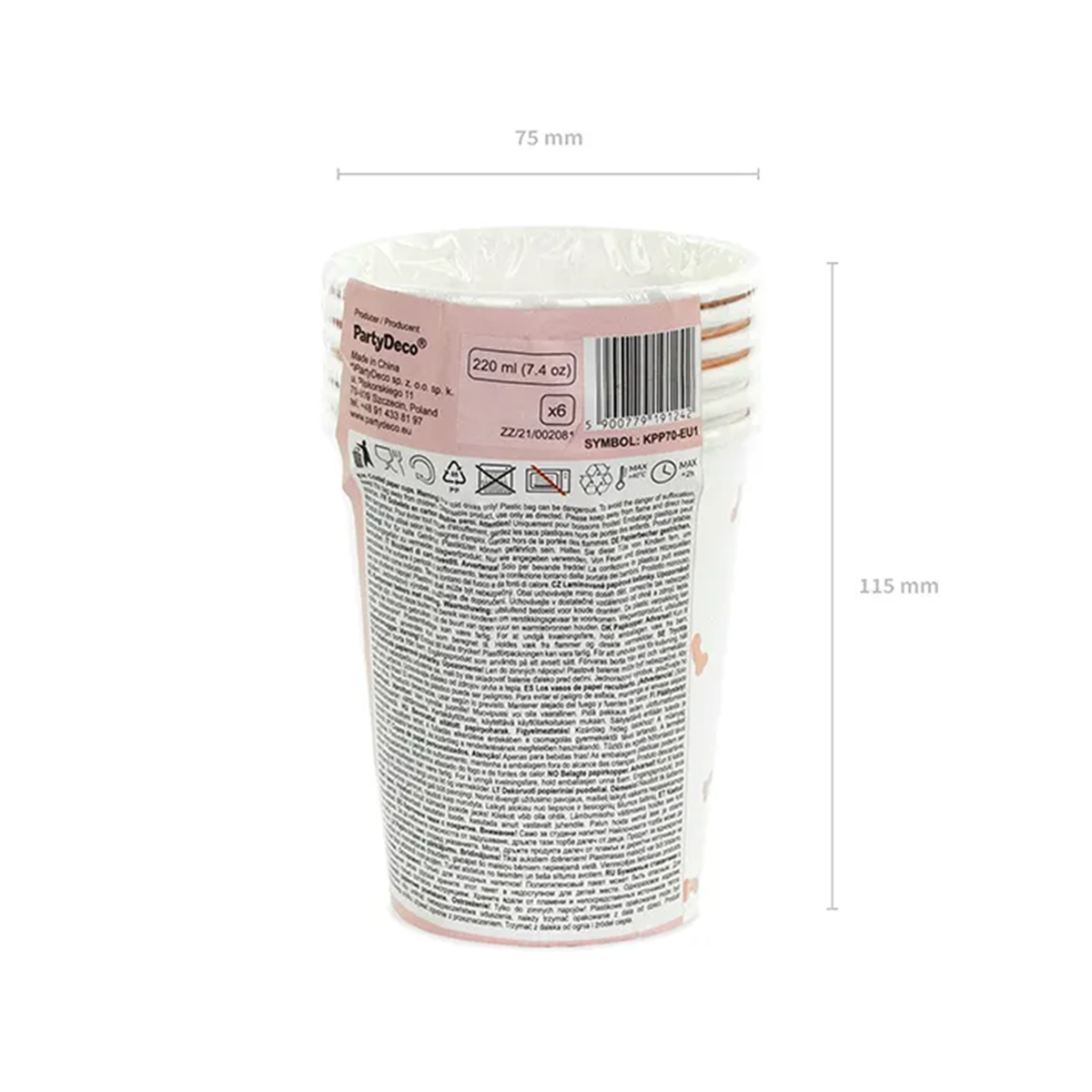 6 papieren bekers - 220ml - Same penis forever - Mix