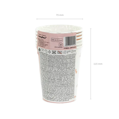 6 papieren bekers - 220ml - Same penis forever - Mix