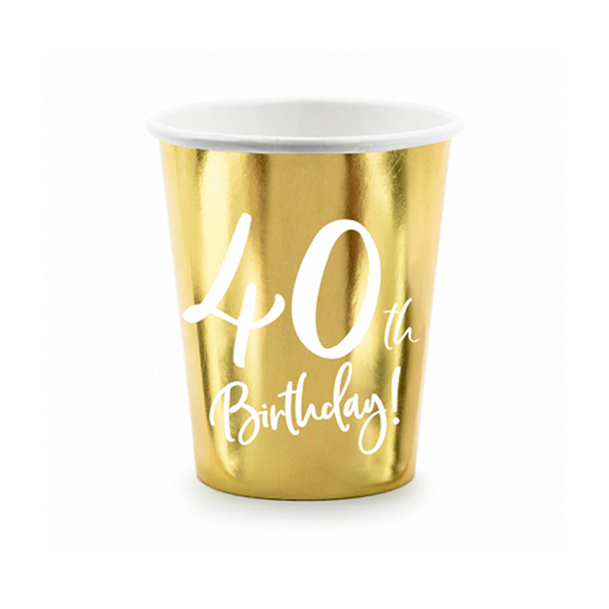6 papieren bekers Trend - 220ml - 40th Birthday
