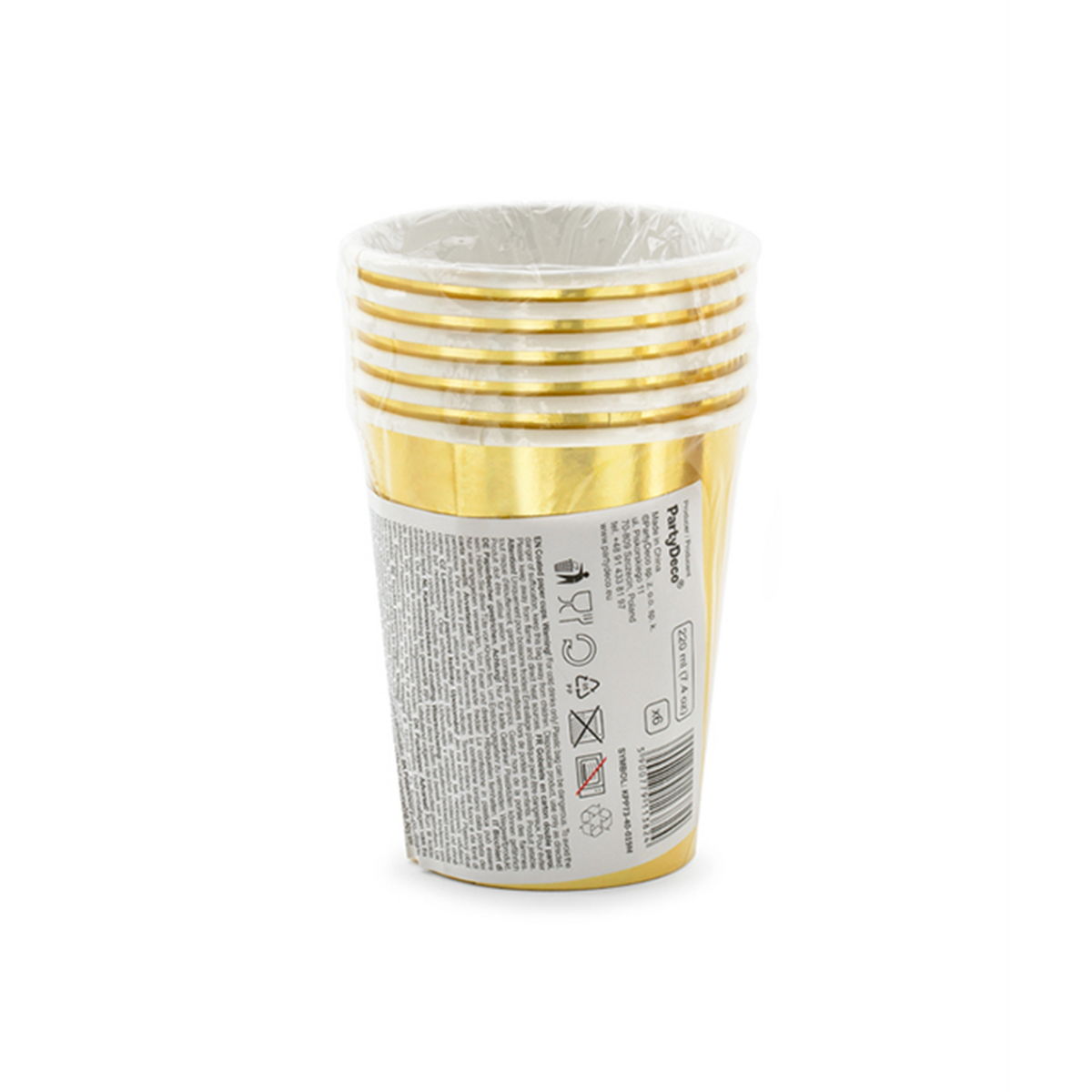 6 papieren bekers Trend - 220ml - 40th Birthday