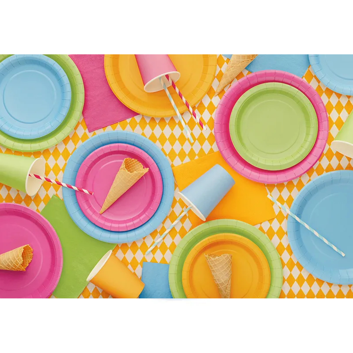 6 papieren bekers - Lichtblauw - 250ml