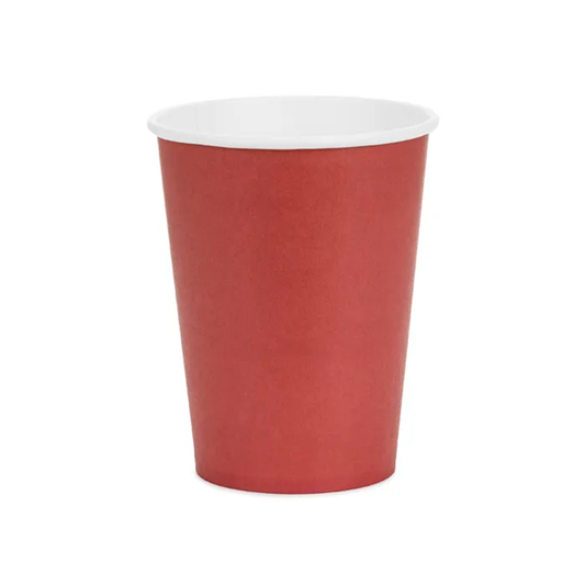 6 kartonnen bekers - Donkerrood - 250ml