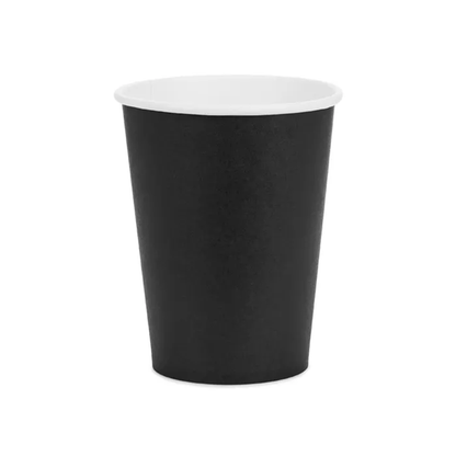 6 kartonnen bekers - Zwart - 250ml