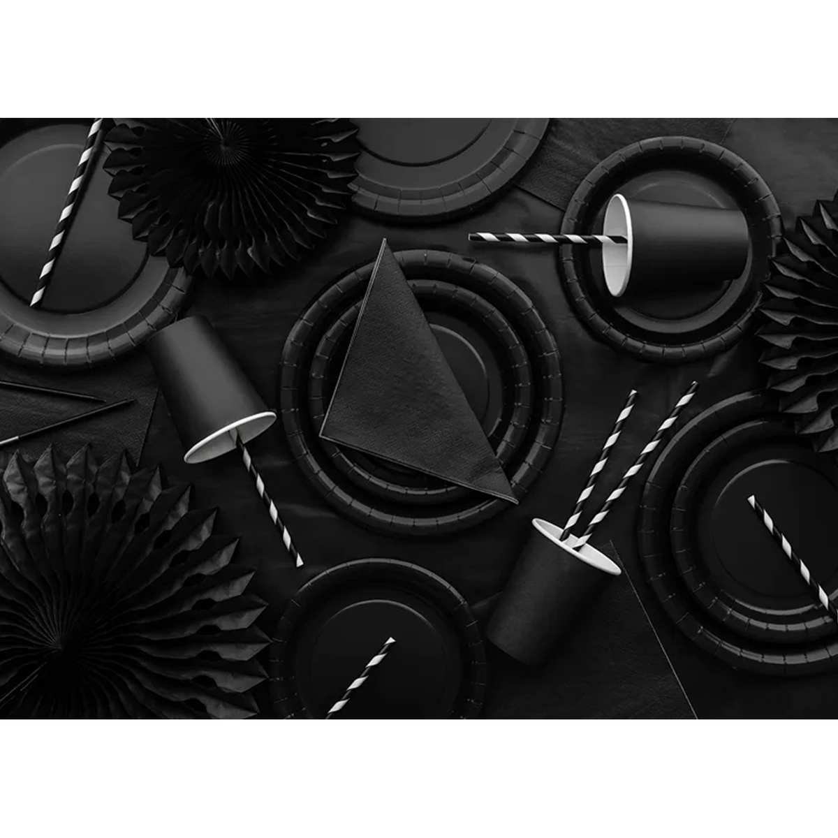 6 kartonnen bekers - Zwart - 250ml