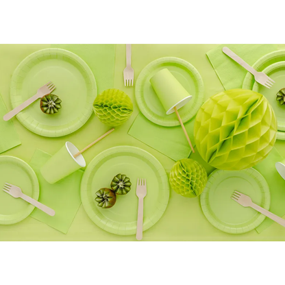 6 papieren bekers - Lichtgroen - 250ml
