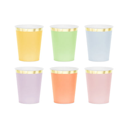6 kartonnen bekers Trend - 220ml - Pastel Mix