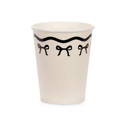 6 kartonnen bekers - 220ml - Strikjes