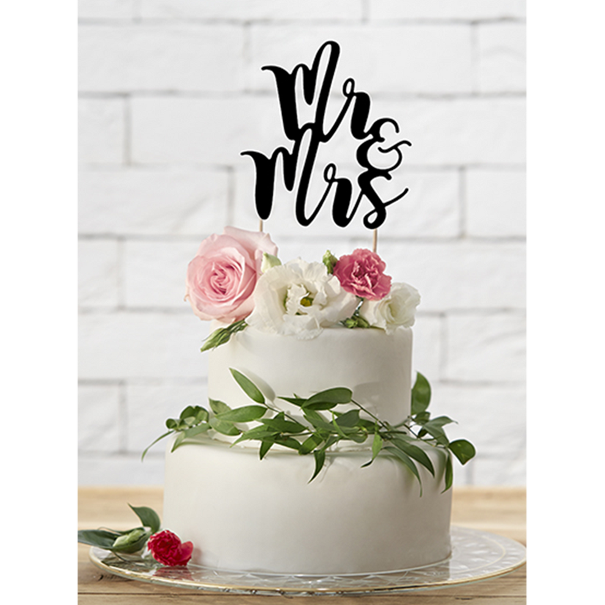 1 Taarttopper - Mr & Mrs - Zwart