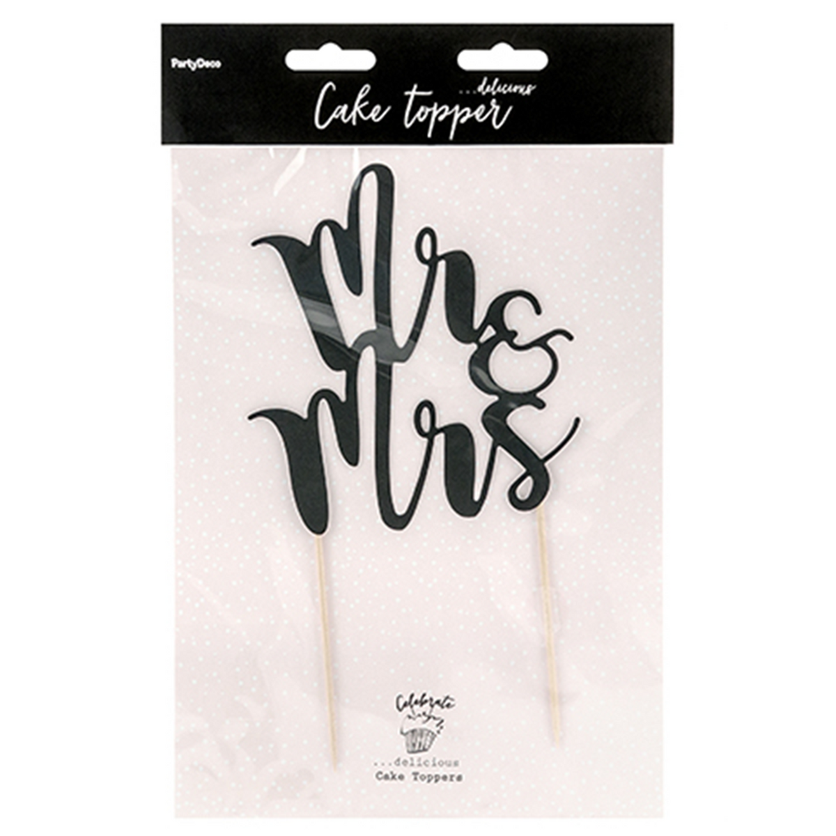 1 Taarttopper - Mr & Mrs - Zwart