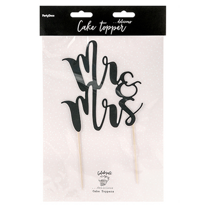 1 Taarttopper - Mr & Mrs - Zwart