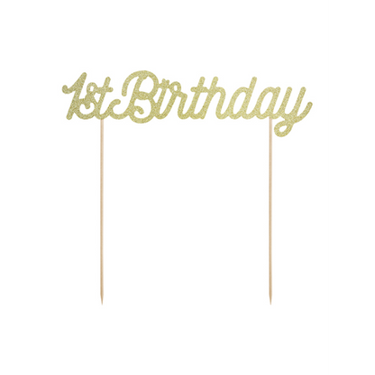 1 taarttopper - 1e verjaardag - goud