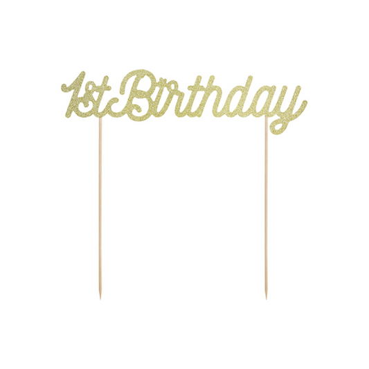 1 taarttopper - 1e verjaardag - goud
