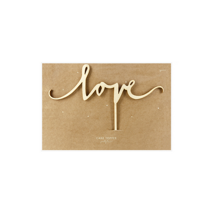 1 Cake Topper - Hout - Love