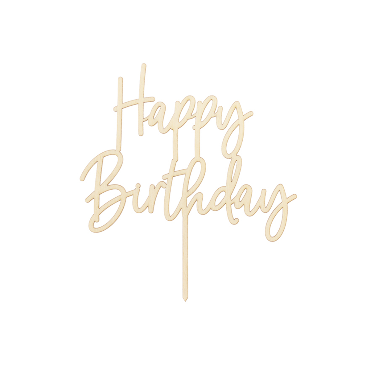 1 Cake Topper - Hout - Happy Birthday