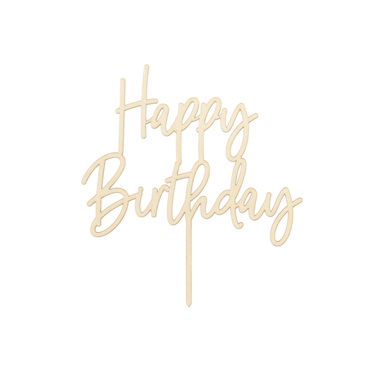 1 Cake Topper - Hout - Happy Birthday