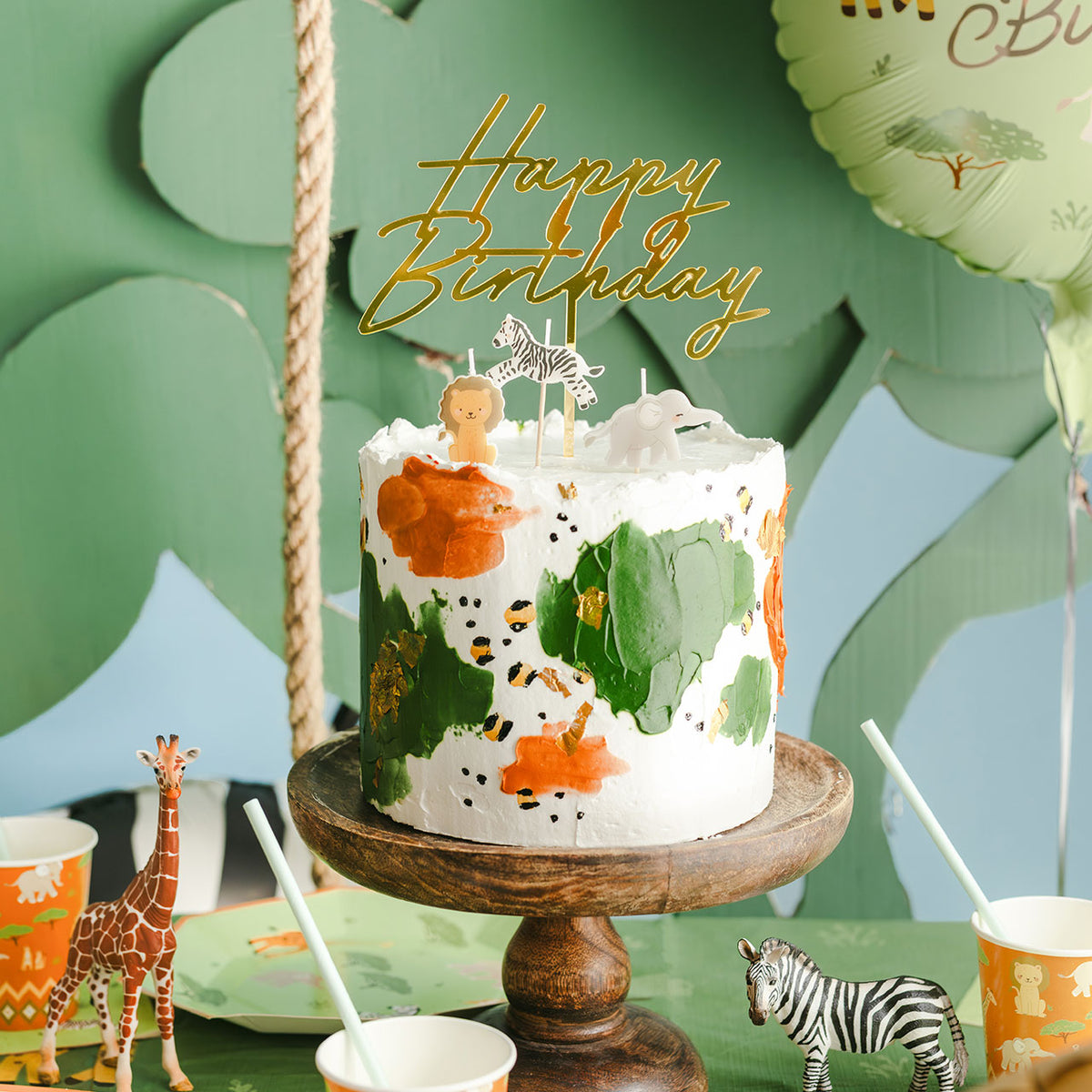 1 Taarttopper - Happy Birthday - Goud