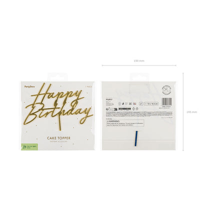 1 Taarttopper - Happy Birthday - Goud